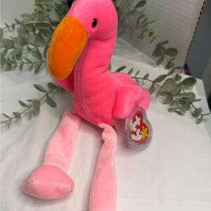 Flamingo TY Beanie Babies PINKY Rare Retired